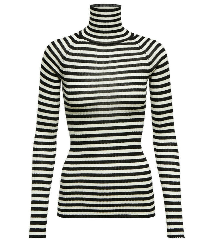 Photo: Khaite Kita ribbed-knit silk turtleneck sweater