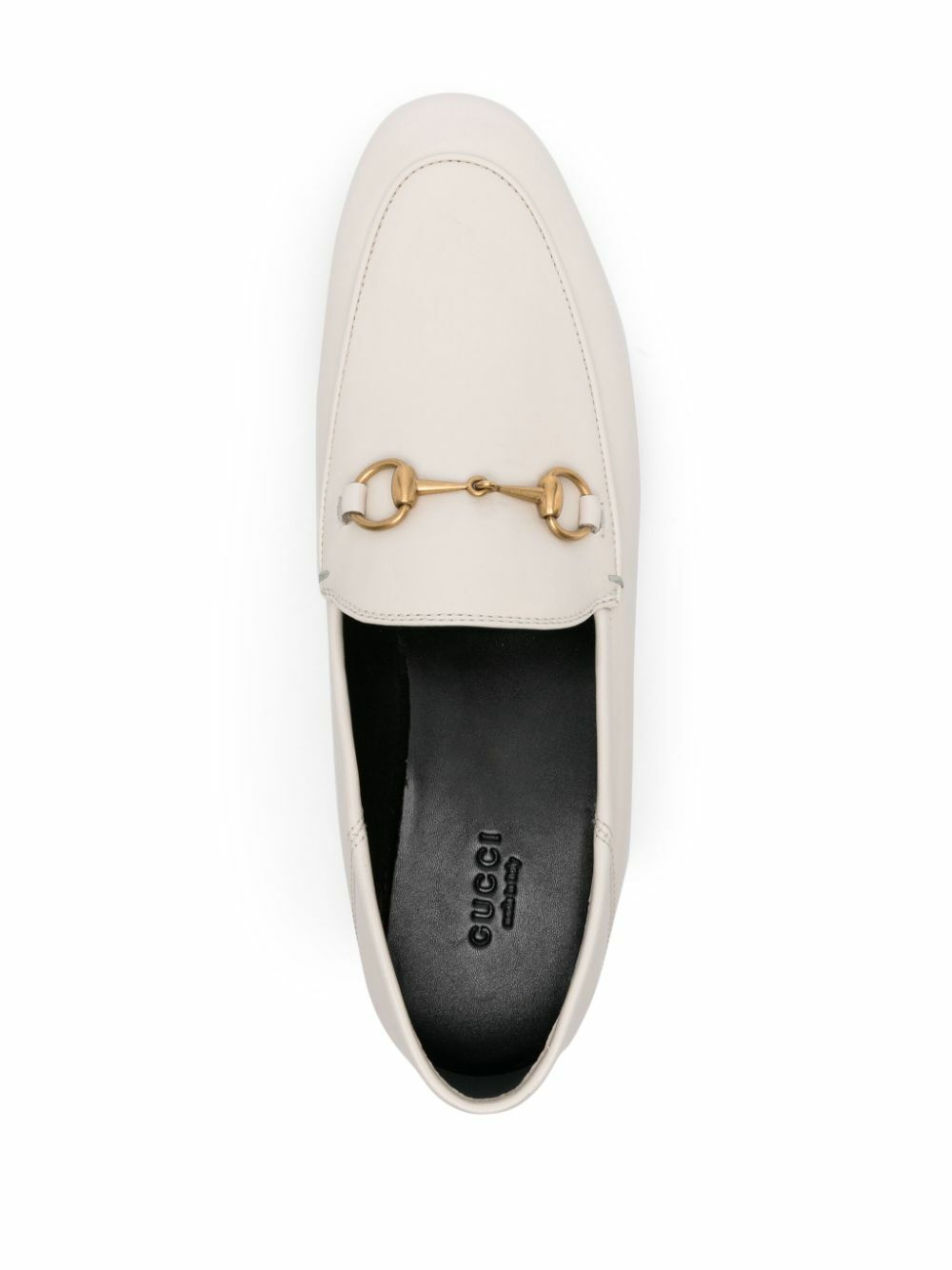 Gucci White Horsebit Leather Loafers Gucci display picture 1