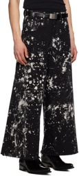 LU'U DAN Black Wide Cropped Jeans