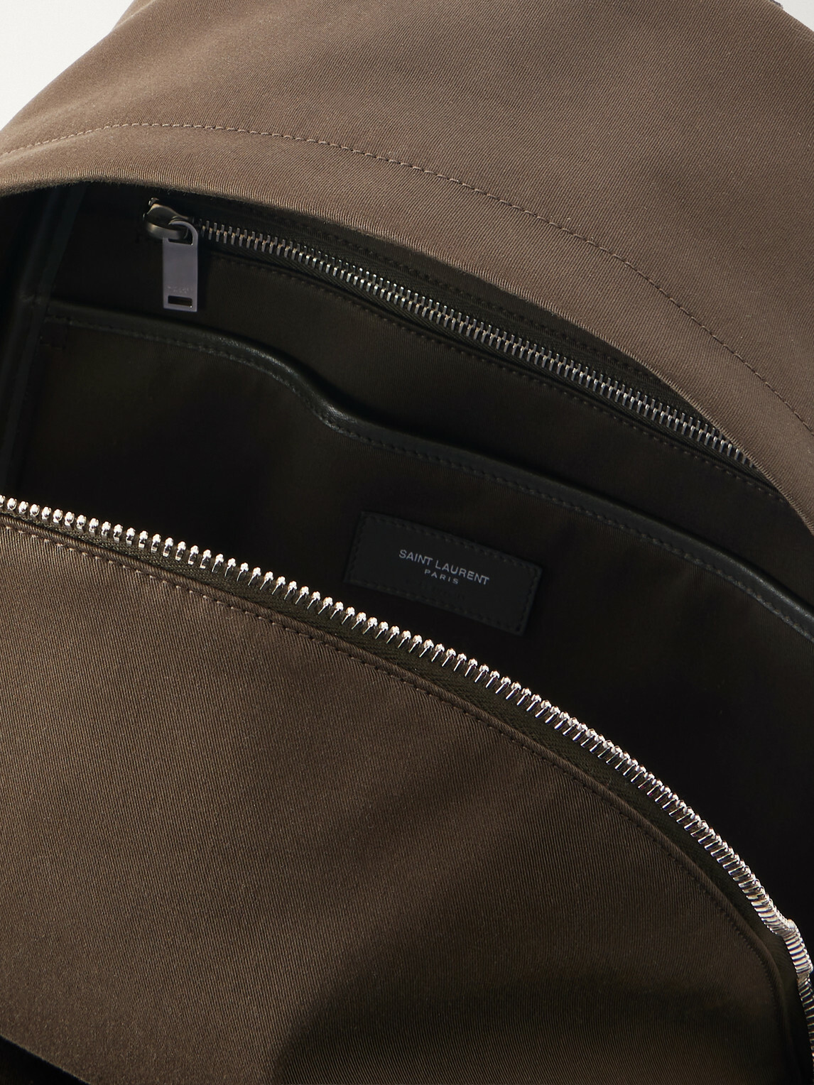 SAINT LAURENT - City Leather-Trimmed Twill Backpack