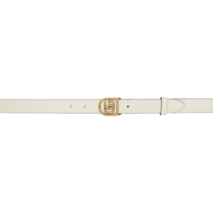 Photo: Gucci White Small GG Marmont Belt 