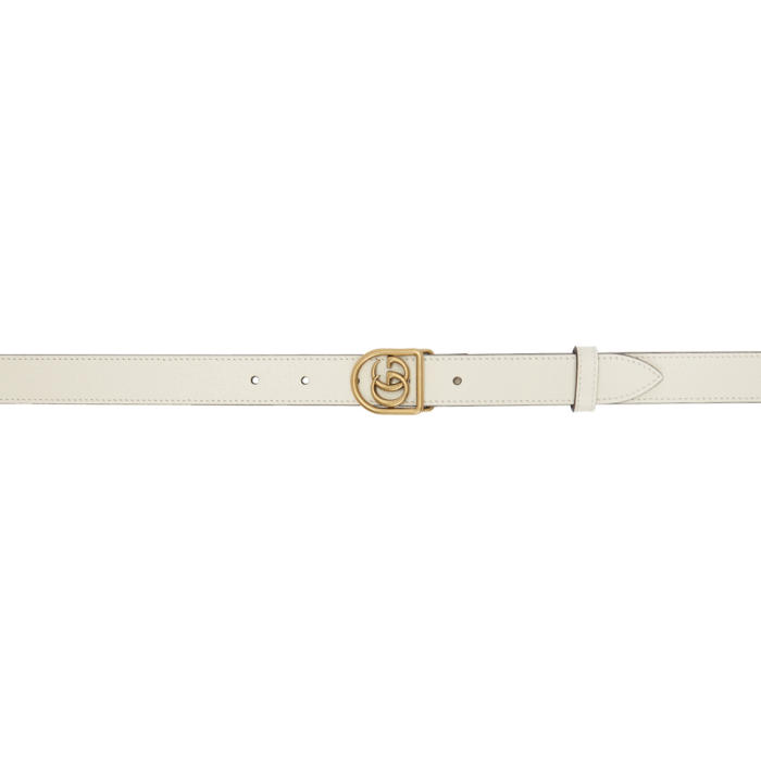 Photo: Gucci White Small GG Marmont Belt 