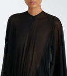 Jacquemus Noche sheer crêpe jersey midi dress
