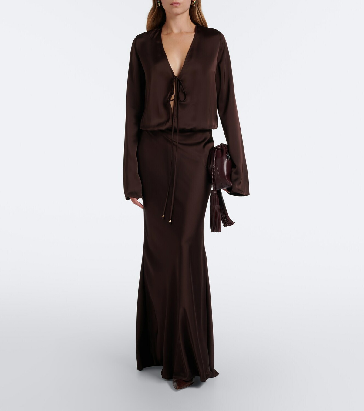 Bananhot Nema satin maxi dress