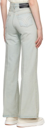 AMI Alexandre Mattiussi Blue Flare Fit Jeans