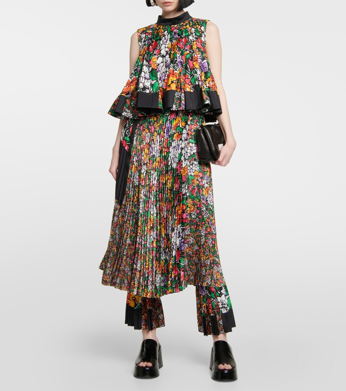 Sacai - High-rise floral midi skirt Sacai