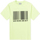 VTMNTS Men's Big Barcode T-Shirt in Fluo Yellow