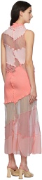 Sherris Pink Paneled Ruffle Dress