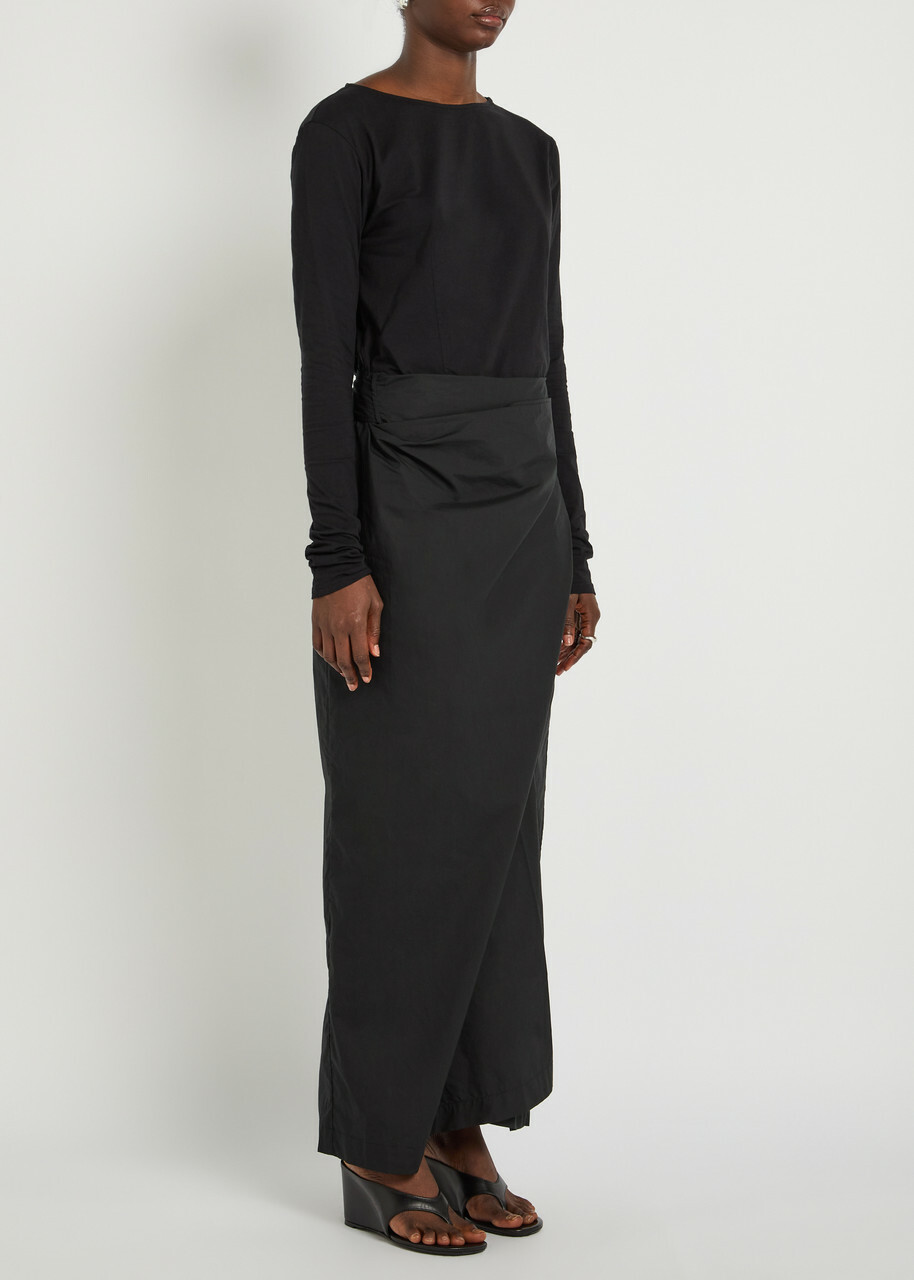 Our Legacy Twisted Wrap-tie Cotton Dress Black