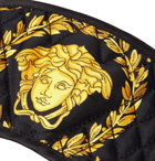 Versace - Logo-Print Quilted Silk Eye Mask - Black