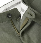 Canali - Army-Green Kei Slim-Fit Linen and Wool-Blend Suit Trousers - Green