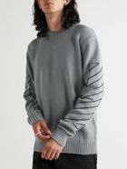 Off-White - Skate Intarsia-Cotton Sweatshirt - Gray