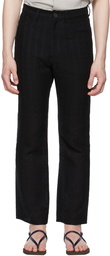 AURALEE Black Linen Leno 5P Trousers