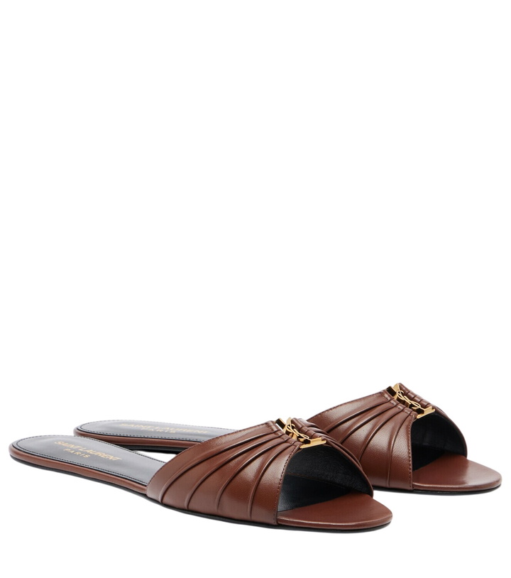Photo: Saint Laurent Babylone leather slides