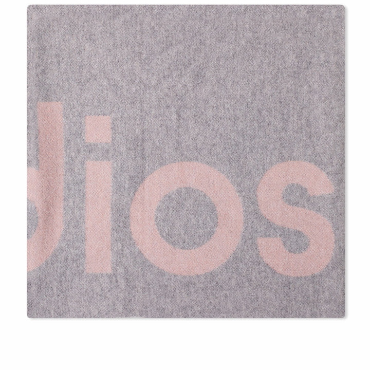 Photo: Acne Studios Toronty Logo Scarf in Light Pink/Grey