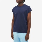 Pangaia Organic Cotton Cropped Shoulder C-Fiber T-Shirt in Navy