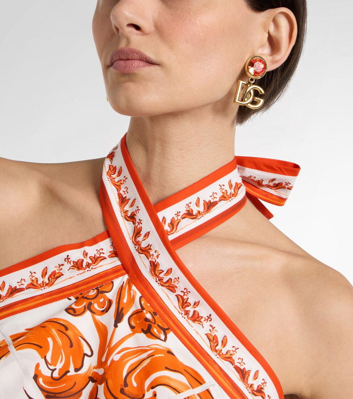 Dolce&Gabbana DG embellished clip-on earrings