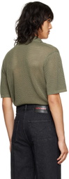 LU'U DAN Khaki Embroidered Polo