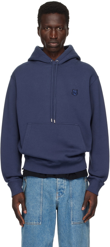 Photo: Maison Kitsuné Navy Bold Fox Head Hoodie