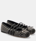 Gucci Gucci Horsebit studded leather ballet flats