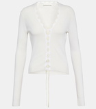 Dion Lee Lace-up ribbed-knit cotton cardigan