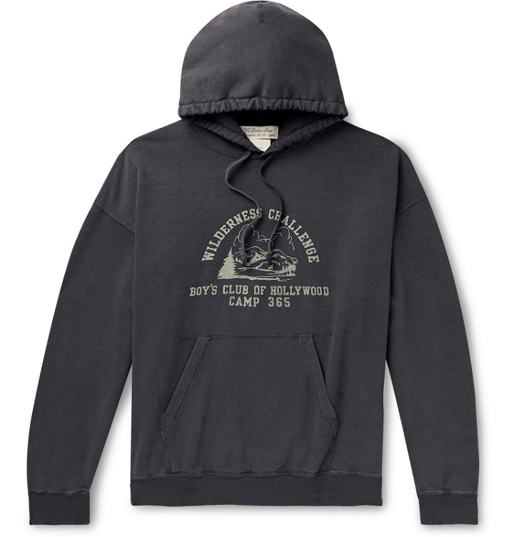 Photo: Remi Relief - Printed Loopback Cotton-Blend Jersey Hoodie - Black