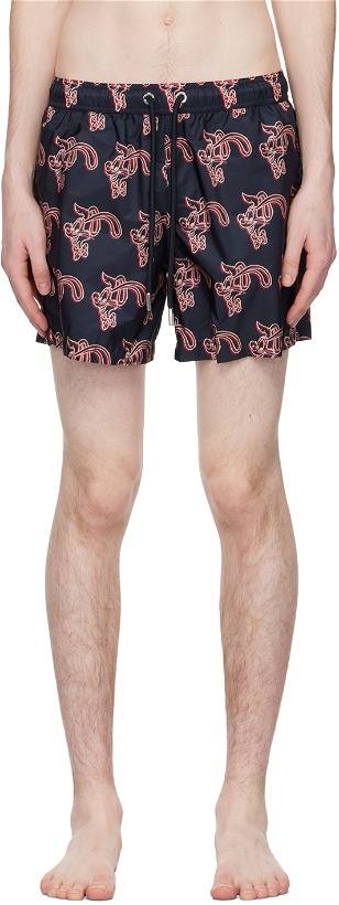 Photo: Moncler Navy Printed Shorts