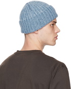 Our Legacy Blue Rolled Brim Beanie