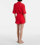 SIR Crochet high-rise cotton-blend shorts