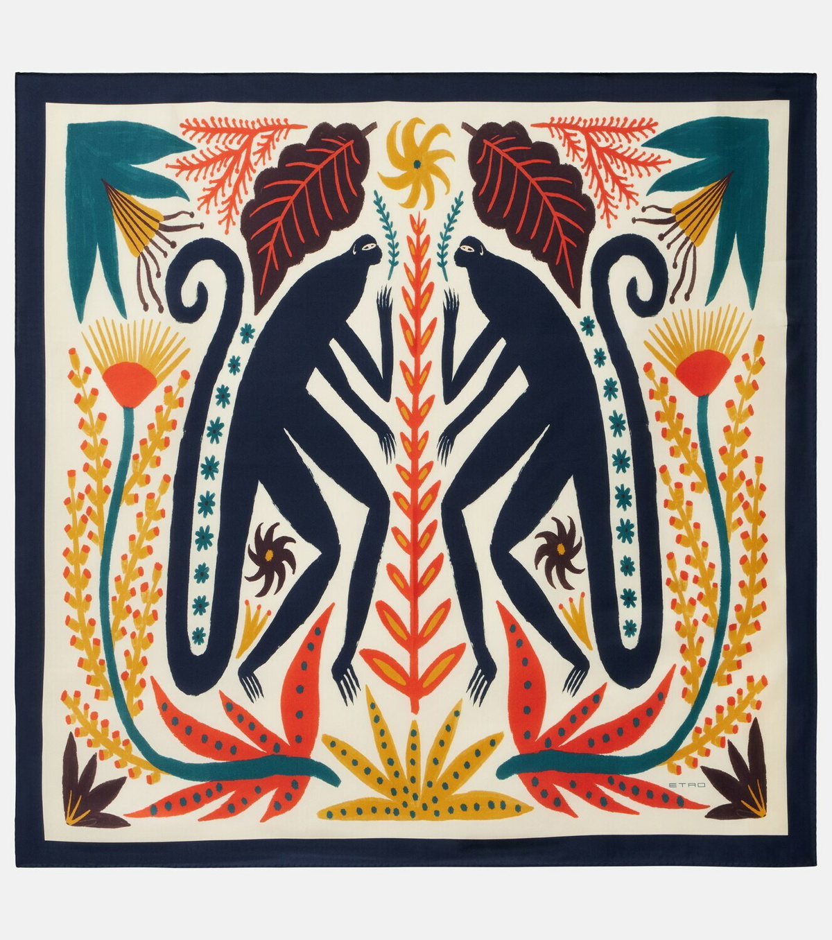 Etro Printed silk twill scarf