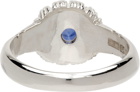 Bleue Burnham Silver & Blue Flower Press Ring