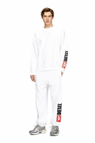 Diesel Crewneck sweatshirt with logo patch embroidery - Sweaters Mens in White