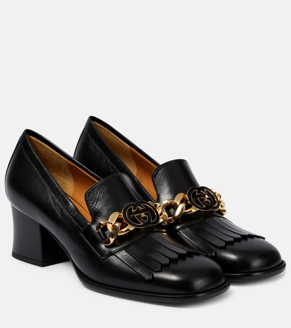 Gucci Interlocking G leather loafer pumps