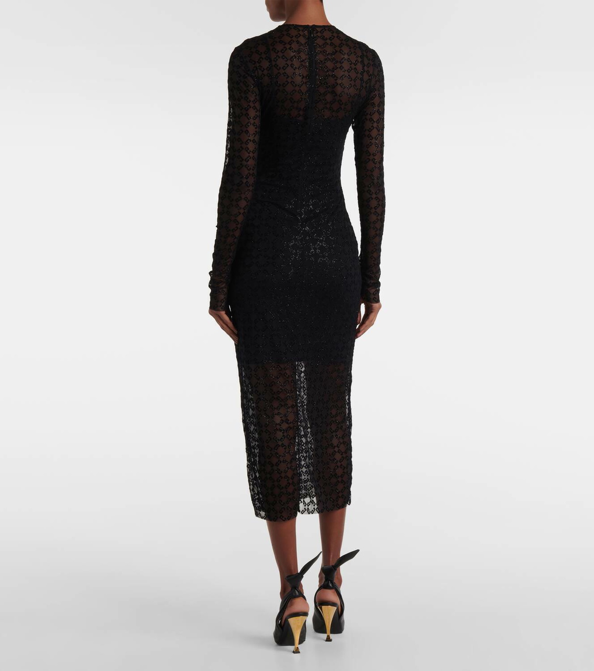 ワンピース GIVENCHY MONOGRAM 72 SHINY TULLE DRESS Givenchy Monogram 72 Glitter layered midi dress Givenchy