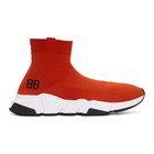 Balenciaga Red Speed High-Top Sneakers