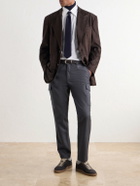 Brunello Cucinelli - Tapered Virgin Wool-Twill Cargo Trousers - Gray