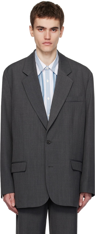 Photo: Acne Studios Gray Single-Breasted Blazer