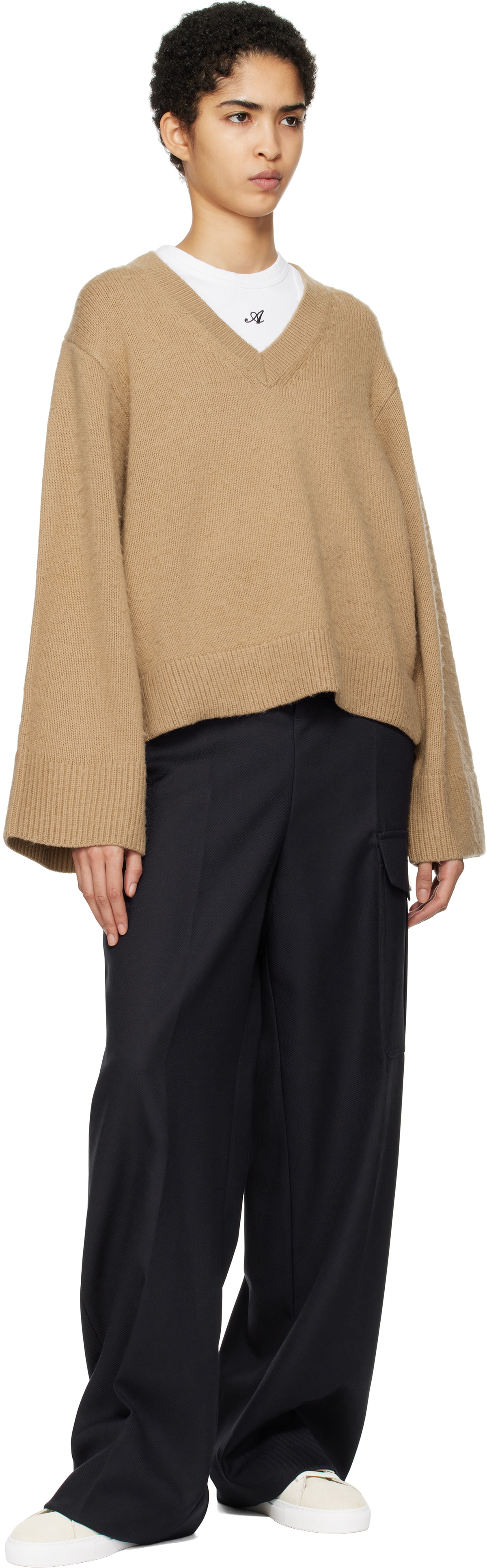 Axel Arigato Brown Rain V-Neck Sweater