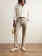 Zegna - Straight-Leg Wool, Silk and Cashmere-Blend Drawstring Trousers - Neutrals