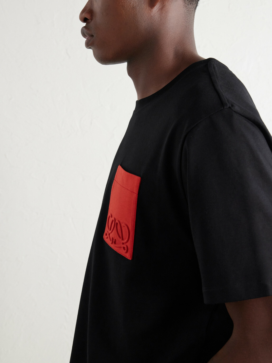 LOEWE - Anagram-Embroidered Cotton-Jersey T-Shirt - Black