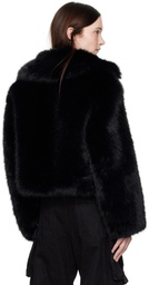 Stand Studio Black Samara Faux-Fur Jacket