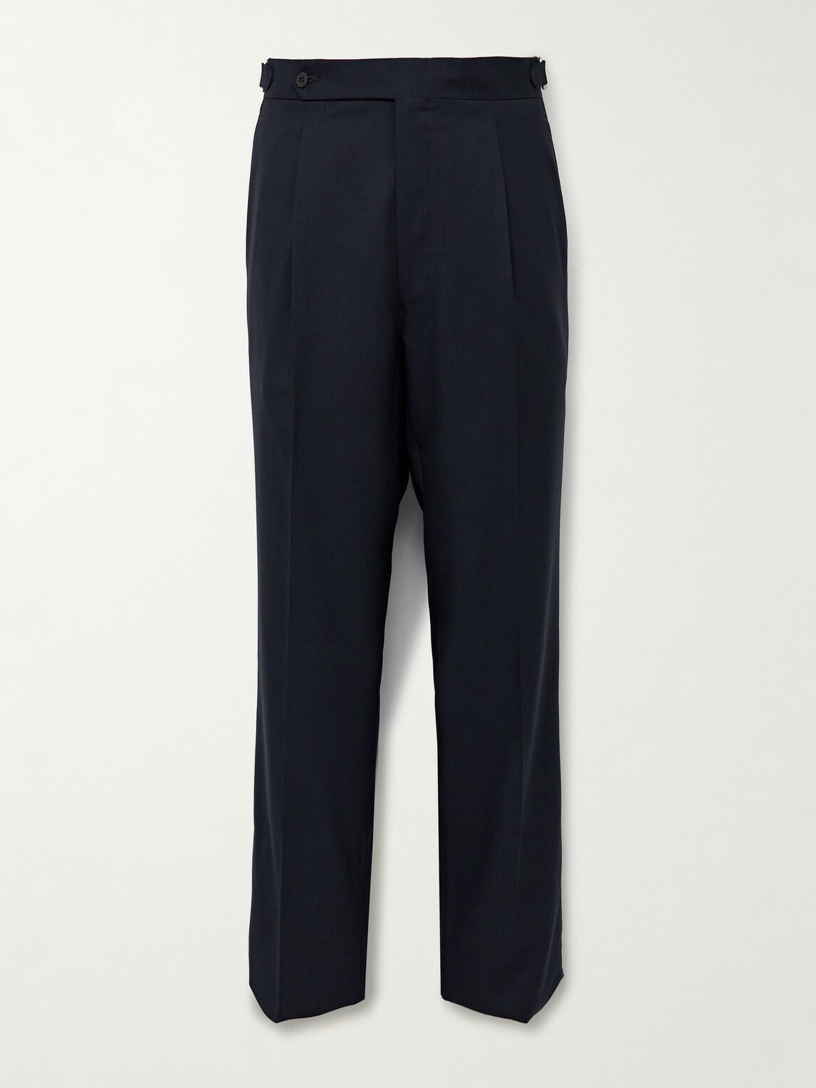 Stòffa - Straight-Leg Pleated Wool Trousers - Blue