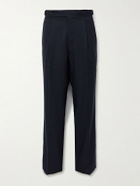 Stòffa - Straight-Leg Pleated Wool Trousers - Blue