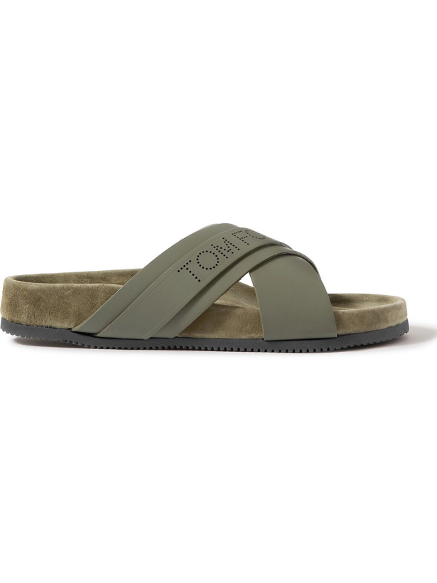 Photo: TOM FORD - Wicklow Leather and Suede Sandals - Green
