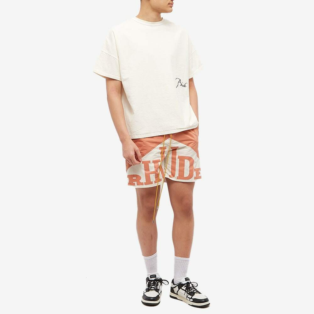 【関税込み】Rhude ベージュ Reverse Tシャツ Rhude Men's Reverse Logo T-Shirt in Vtg White Rhude