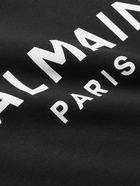 Balmain - Logo-Print Cotton-Jersey Hoodie - Black