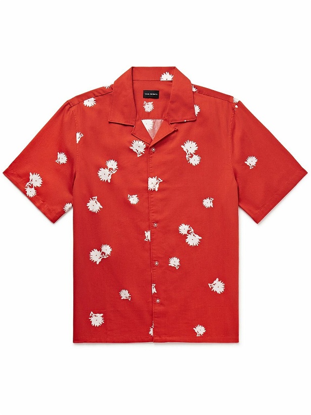 Photo: Club Monaco - Convertible-Collar Printed Cotton and Lyocell-Blend Shirt - Red