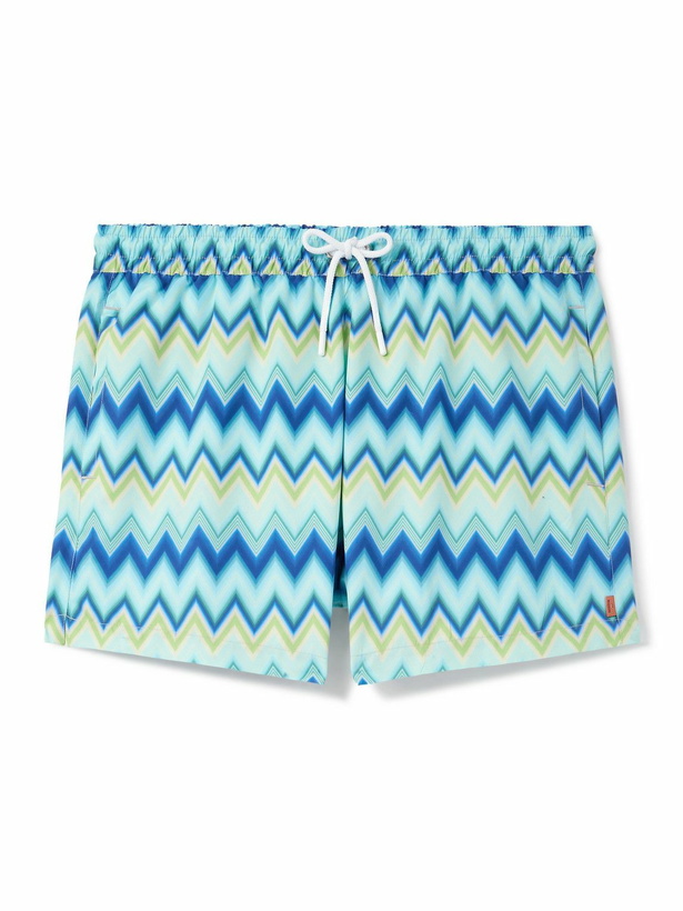 Photo: Missoni - Straight-Leg Mid-Length Striped Swim Shorts - Blue