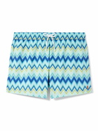 Missoni - Straight-Leg Mid-Length Striped Swim Shorts - Blue