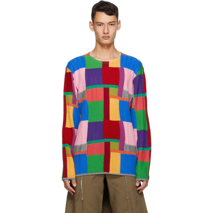 Photo: Comme des Garcons Homme Plus Multicolor Intarsia Crewneck Sweater